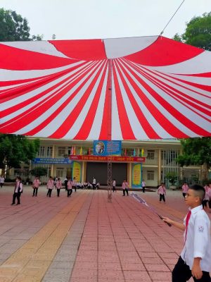 Dù che sự kiện đường kính 22m che sân trường