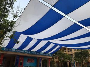 Vải bạt dù che sự kiện sân trường học ở Bắc Giang